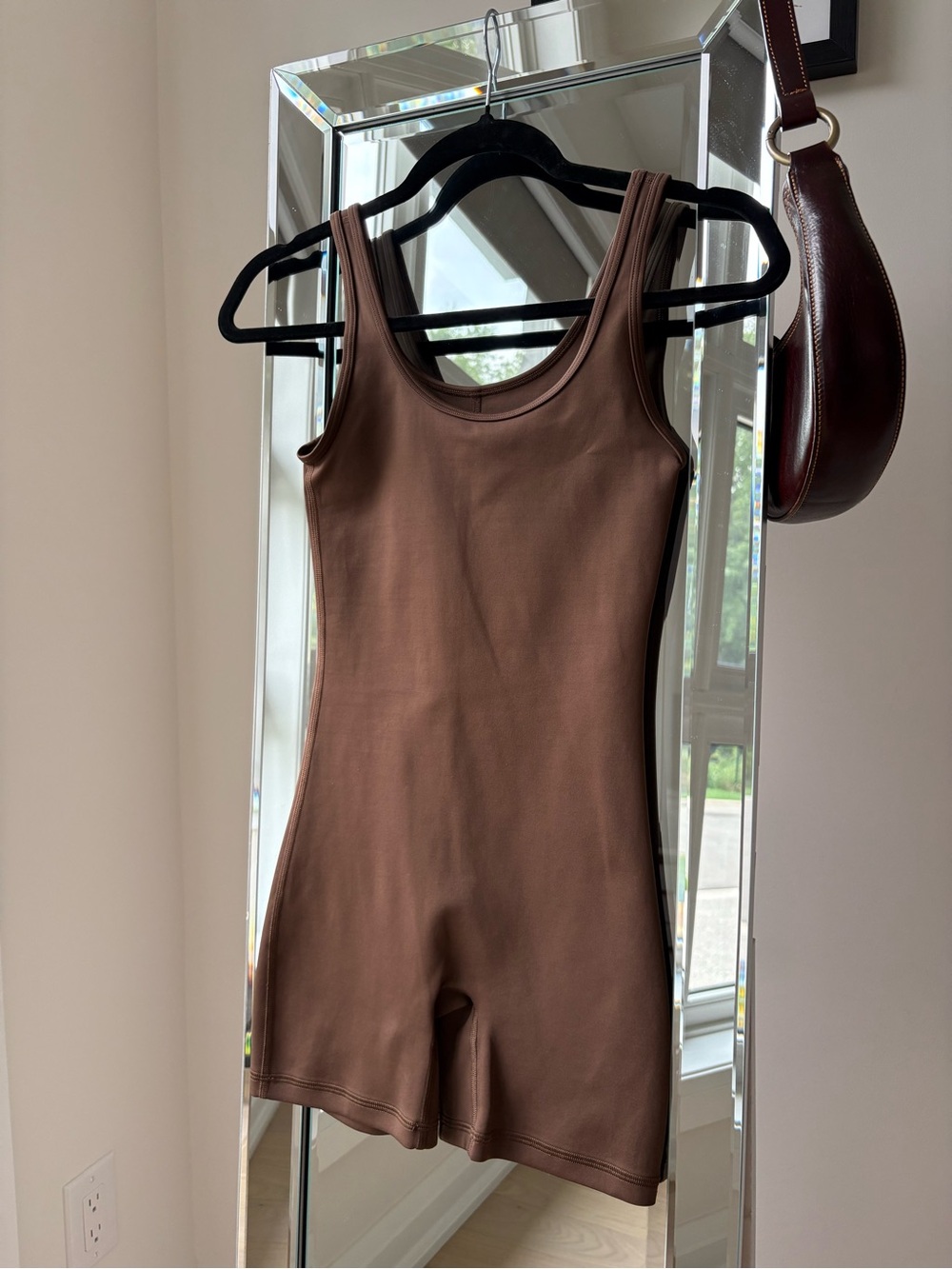 Aritzia Brown Sleeveless Knit Bodysuit Romper